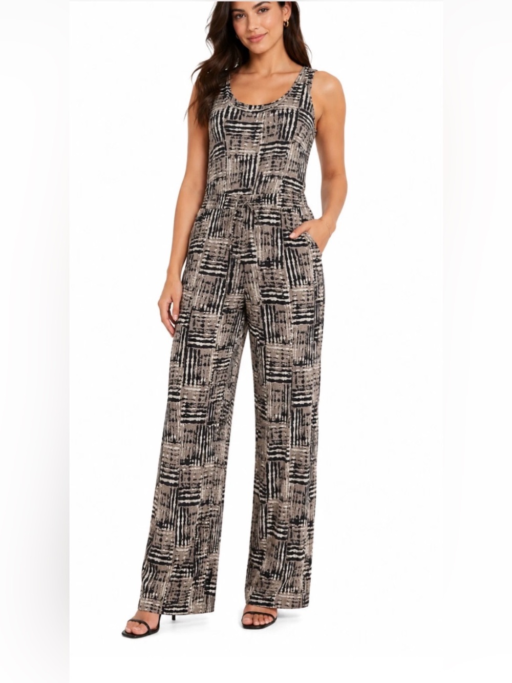 Calvin Klein Sleeveless
 Brown and  Black Jumpsuit